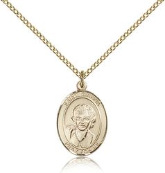 Gold Filled St. Gianna Patron Saint Medal Pendant - Medium" itemprop="image