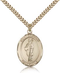 Gold Filled St. Gregory the Great Patron Saint Medal Pendant - Large" itemprop="image