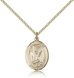 Gold Filled St. Helen Patron Saint Medal Pendant - Medium" itemprop="image