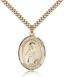 Gold Filled St. Hildegard Von Bingen Patron Saint Medal Pendant - Large" itemprop="image