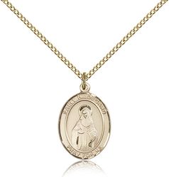 Gold Filled St. Hildegard Von Bingen Patron Saint Medal Pendant - Medium" itemprop="image