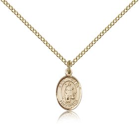 Gold Filled St. Hubert of Liege Patron Saint Medal Pendant - Small" itemprop="image