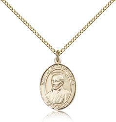 Gold Filled St. Ignatius of Loyola Patron Saint Medal Pendant - Medium" itemprop="image