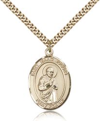 Gold Filled St. Isaac Jogues Patron Saint Medal Pendant - Large" itemprop="image