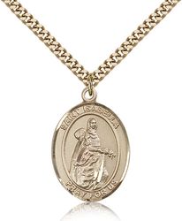 Gold Filled St. Isabella of Portugal Patron Saint Medal Pendant - Large" itemprop="image