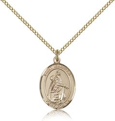 Gold Filled St. Isabella of Portugal Patron Saint Medal Pendant - Medium" itemprop="image