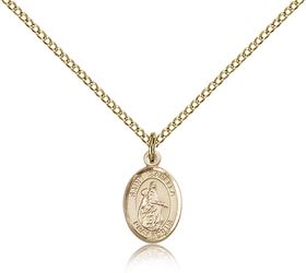 Gold Filled St. Isabella of Portugal Patron Saint Medal Pendant - Small" itemprop="image