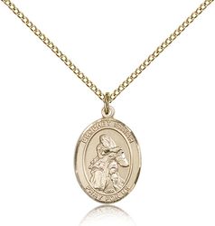 Gold Filled St. Isaiah Patron Saint Medal Pendant - Medium" itemprop="image