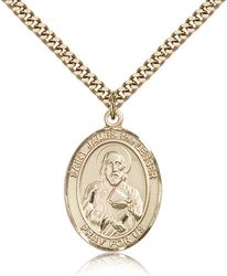 Gold Filled St. James the Lesser Patron Saint Medal Pendant - Large" itemprop="image