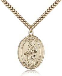 Gold Filled St. Jane of Valois Patron Saint Medal Pendant - Large" itemprop="image