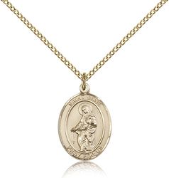 Gold Filled St. Jane of Valois Patron Saint Medal Pendant - Medium" itemprop="image