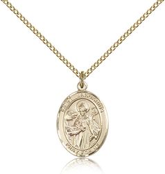 Gold Filled St. Januarius Patron Saint Medal Pendant - Medium" itemprop="image