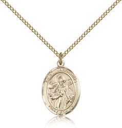 Gold Filled St. Januarius Patron Saint Medal Pendant - Medium" itemprop="image