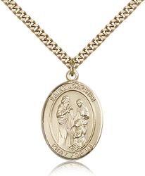 Gold Filled St. Joachim Patron Saint Medal Pendant - Large" itemprop="image