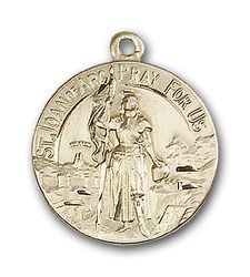 Gold Filled St. Joan of Arc Medal Pendant" itemprop="image