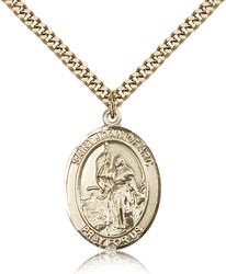 Gold Filled St. Joan of Arc Patron Saint Medal Pendant - Large" itemprop="image