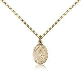 Gold Filled St. Joan of Arc Patron Saint Medal Pendant - Small" itemprop="image