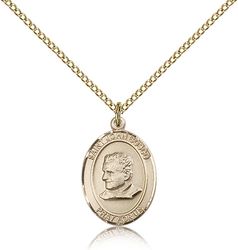 Gold Filled St. John Bosco Patron Saint Medal Pendant - Medium" itemprop="image