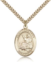 Gold Filled St. John Licci Patron Saint Medal Pendant - Large" itemprop="image