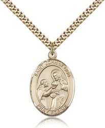 Gold Filled St. John of God Patron Saint Medal Pendant - Large" itemprop="image