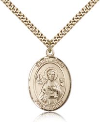 Gold Filled St. John the Apostle Patron Saint Medal Pendant - Large" itemprop="image