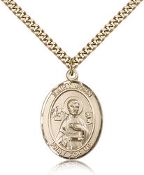 Gold Filled St. John the Apostle Patron Saint Medal Pendant - Large" itemprop="image