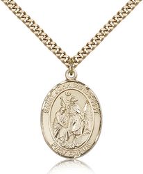 Gold Filled St. John the Baptist Patron Saint Medal Pendant - Large" itemprop="image