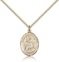 Gold Filled St. John the Baptist Patron Saint Medal Pendant - Medium" itemprop="image