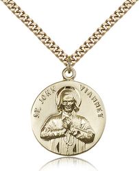 Gold Filled St. John Vianney Medal Pendant" itemprop="image