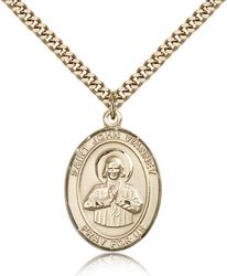 Gold Filled St. John Vianney Patron Saint Medal Pendant - Large" itemprop="image