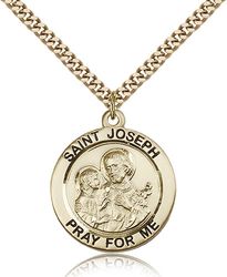 Gold Filled St. Joseph Medal Pendant" itemprop="image