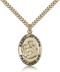 Gold Filled St. Joseph Medal Pendant" itemprop="image