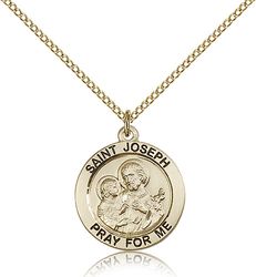 Gold Filled St. Joseph Medal Pendant" itemprop="image