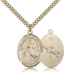 Gold Filled St. Joseph Of Cupertino Patron Saint Medal Pendant - Large" itemprop="image