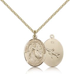 Gold Filled St. Joseph of Cupertino Patron Saint Medal Pendant - Medium" itemprop="image