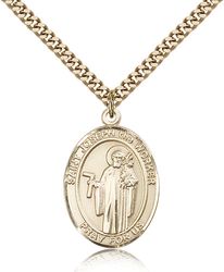 Gold Filled St. Joseph The Worker Patron Saint Medal Pendant - Large" itemprop="image