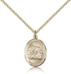 Gold Filled St. Joshua Patron Saint Medal Pendant - Medium" itemprop="image