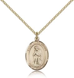 Gold Filled St. Juan Diego Patron Saint Medal Pendant - Medium" itemprop="image