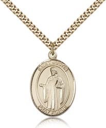 Gold Filled St. Justin Patron Saint Medal Pendant - Large" itemprop="image