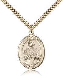 Gold Filled St. Kateri Patron Saint Medal Pendant - Large" itemprop="image