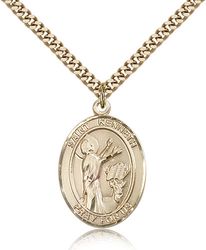 Gold Filled St. Kenneth Patron Saint Medal Pendant - Large" itemprop="image