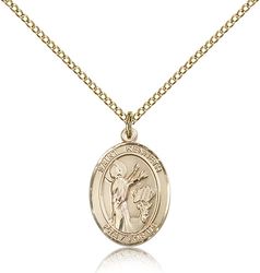 Gold Filled St. Kenneth Patron Saint Medal Pendant - Medium" itemprop="image