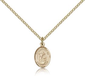 Gold Filled St. Kenneth Patron Saint Medal Pendant - Small" itemprop="image