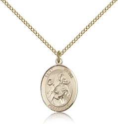 Gold Filled St. Kevin Patron Saint Medal Pendant - Medium" itemprop="image