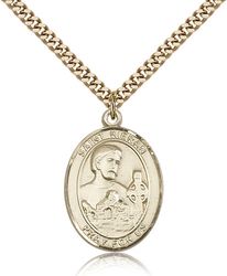 Gold Filled St. Kieran Patron Saint Medal Pendant - Large" itemprop="image