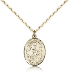 Gold Filled St. Kieran Patron Saint Medal Pendant - Medium" itemprop="image