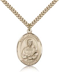 Gold Filled St. Lawrence Patron Saint Medal Pendant - Large" itemprop="image