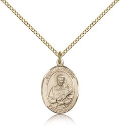 Gold Filled St. Lawrence Patron Saint Medal Pendant - Medium" itemprop="image