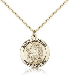 Gold Filled St. Lazarus Medal Pendant" itemprop="image