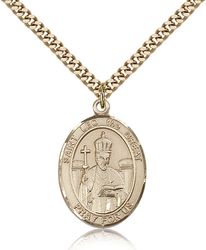 Gold Filled St. Leo the Great Patron Saint Medal Pendant - Large" itemprop="image